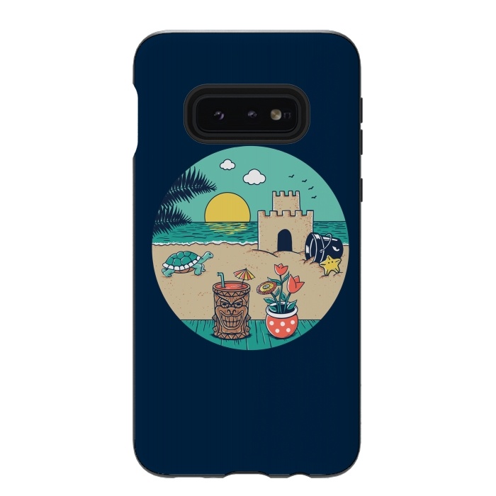 Galaxy S10e StrongFit Video game beach by Coffee Man