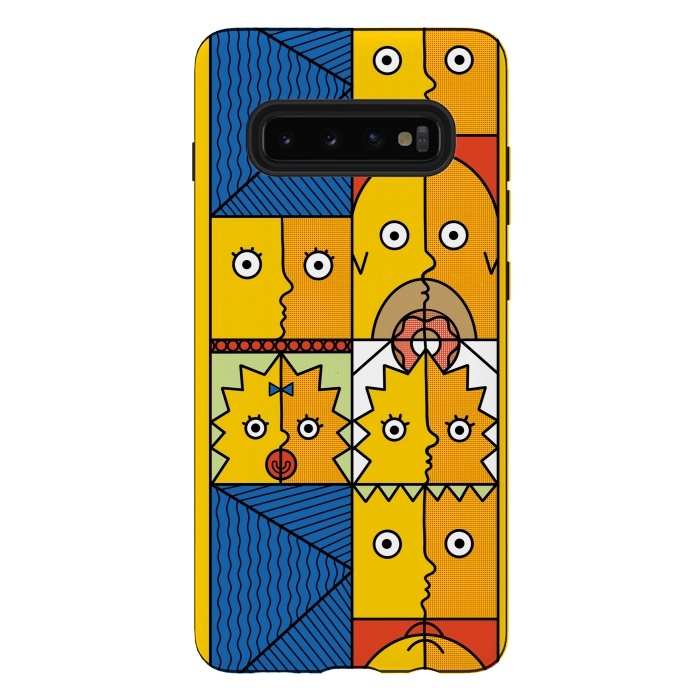 Galaxy S10 plus StrongFit Yellow Cubism by Coffee Man
