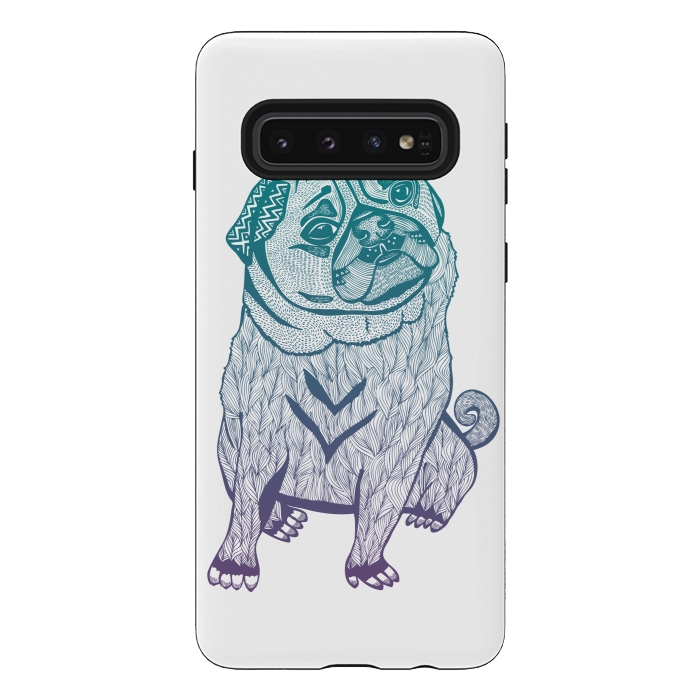 Galaxy S10 StrongFit Duotone pug by Pom Graphic Design