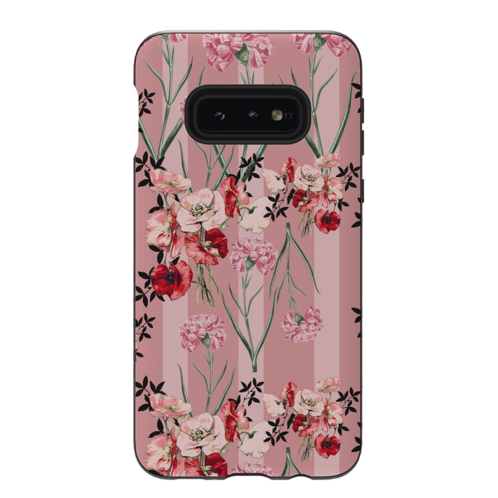 Galaxy S10e StrongFit Floral Love X (Red) by Zala Farah