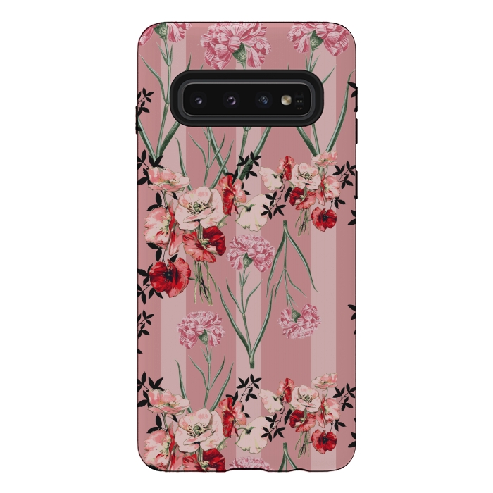 Galaxy S10 StrongFit Floral Love X (Red) by Zala Farah
