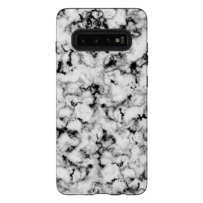 Galaxy S10 plus StrongFit Black and White Marble by CatJello
