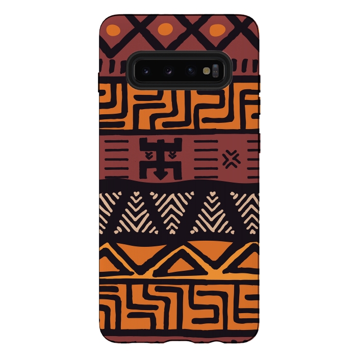 Galaxy S10 plus StrongFit Tribal ethnic geometric pattern 021 by Jelena Obradovic