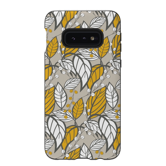 Galaxy S10e StrongFit Seamless floral pattern with hand drawn leaves by Jelena Obradovic