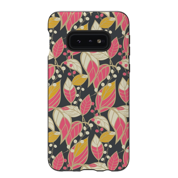 Galaxy S10e StrongFit Seamless floral pattern with hand drawn leaves 002 by Jelena Obradovic