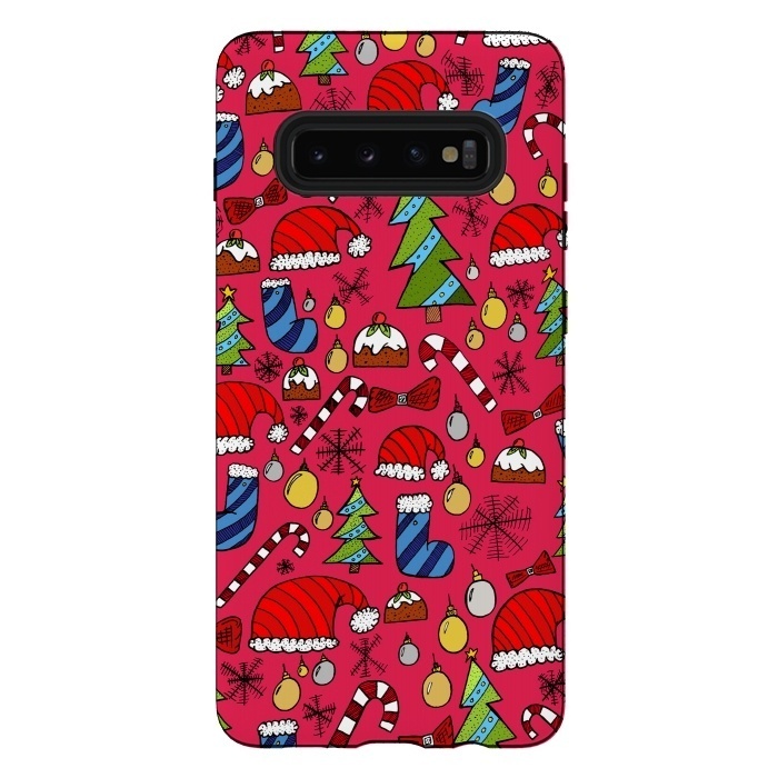 Galaxy S10 plus StrongFit The Christmas Pattern by Steve Wade (Swade)