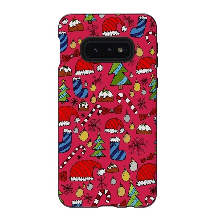 Galaxy S10e StrongFit The Christmas Pattern by Steve Wade (Swade)