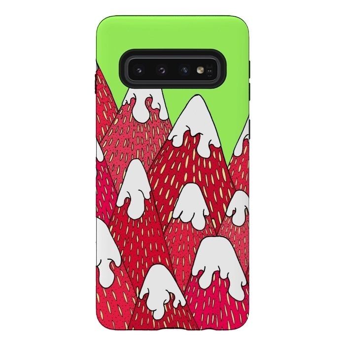 Galaxy S10 StrongFit Strawberry Mountains by Steve Wade (Swade)