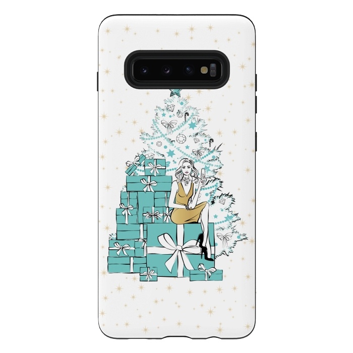 Galaxy S10 plus StrongFit Christmas Tree with gifts by Martina