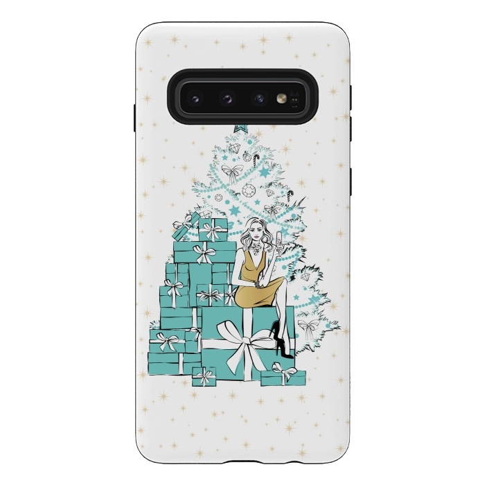 Galaxy S10 StrongFit Christmas Tree with gifts by Martina