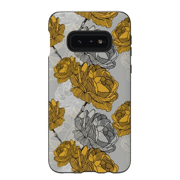 Galaxy S10e StrongFit Linear flower of roses by Mmartabc