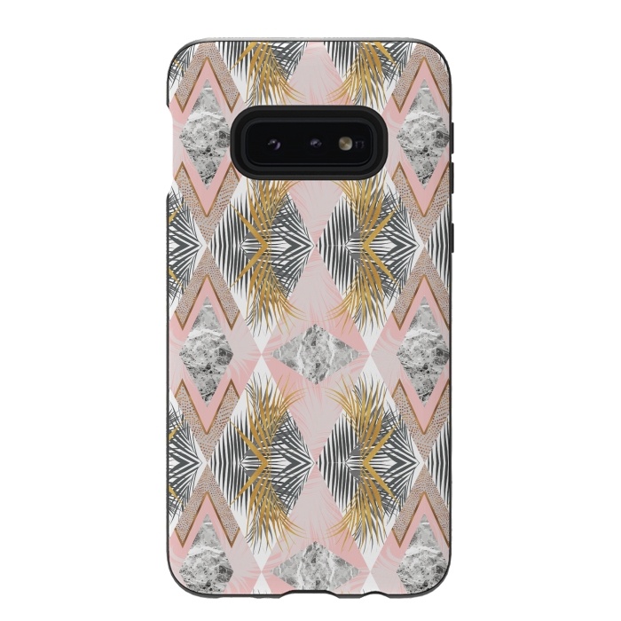 Galaxy S10e StrongFit Marbled tropical geometric pattern II by Mmartabc