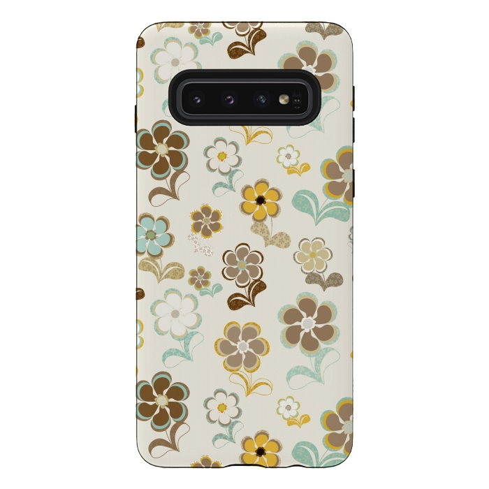 Galaxy S10 StrongFit 60s Flowers by Paula Ohreen