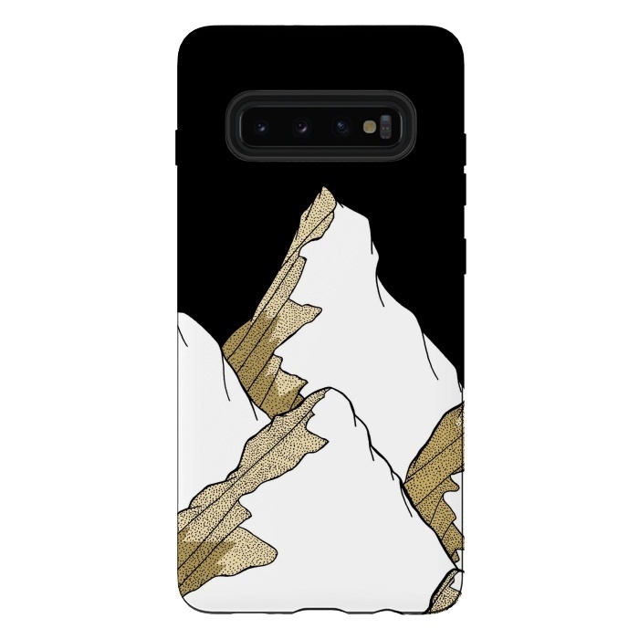 Galaxy S10 plus StrongFit Gold Tone Mountains by Steve Wade (Swade)