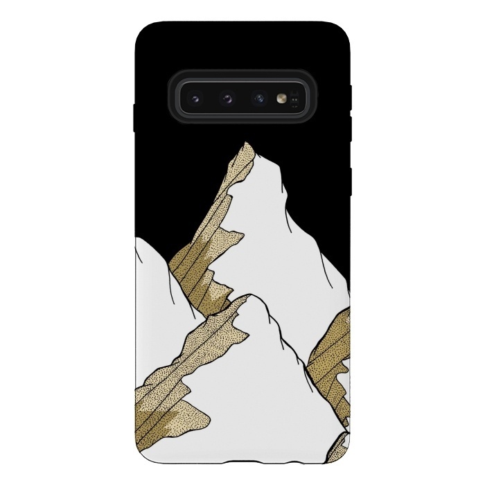 Galaxy S10 StrongFit Gold Tone Mountains by Steve Wade (Swade)