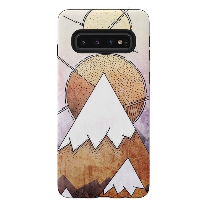Galaxy S10 StrongFit Metal Mountains by Steve Wade (Swade)