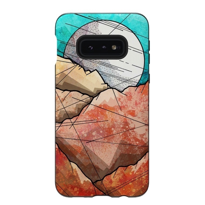 Galaxy S10e StrongFit Copper rocks under the moon by Steve Wade (Swade)