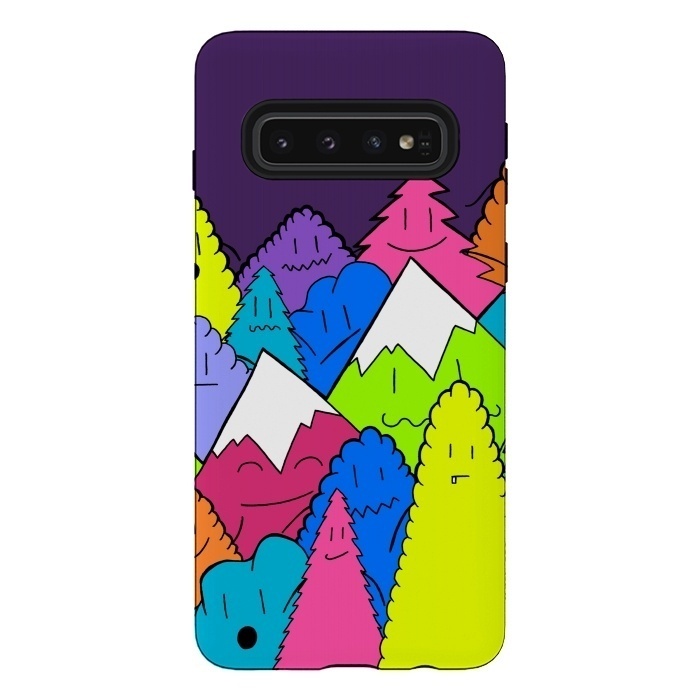 Galaxy S10 StrongFit Mountains of characters by Steve Wade (Swade)