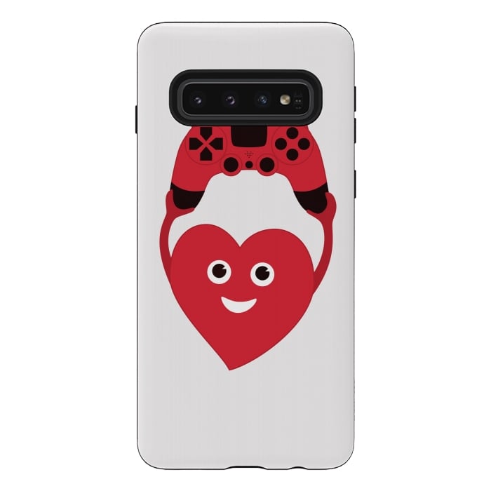 Galaxy S10 StrongFit Cute Geek Gamer Heart by Boriana Giormova