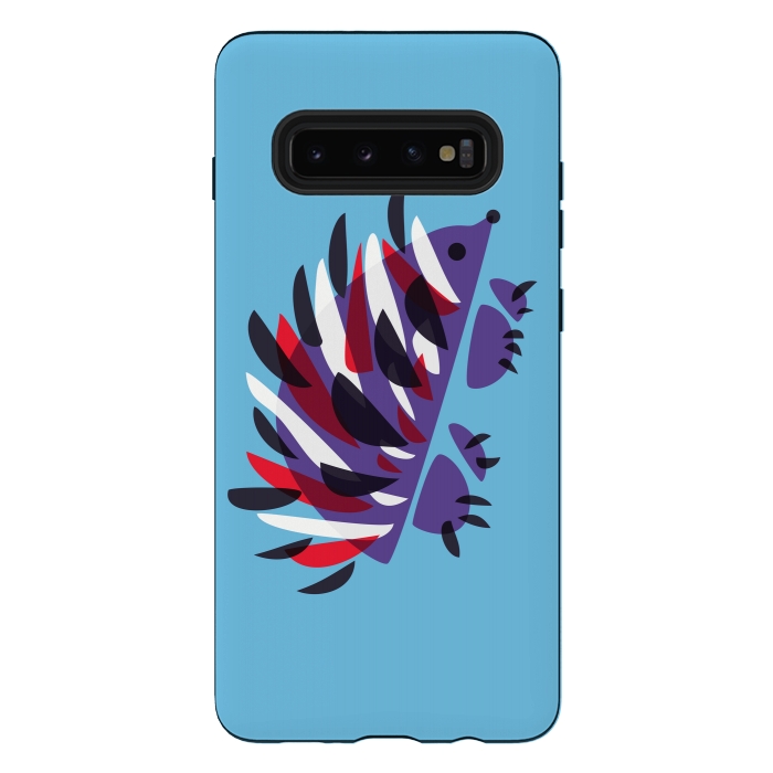 Galaxy S10 plus StrongFit Abstract Colorful Hedgehog by Boriana Giormova