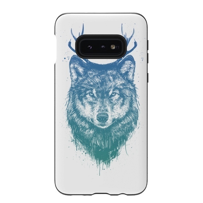 Galaxy S10e StrongFit Deer wolf by Balazs Solti