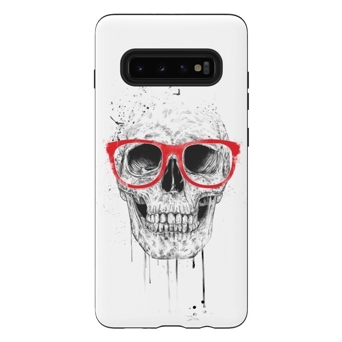 Galaxy S10 plus StrongFit Skull with red glasses by Balazs Solti