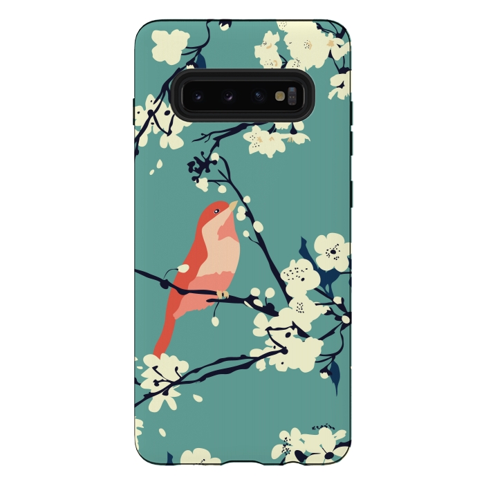 Galaxy S10 plus StrongFit Bird and Blossom by Zoe Charlotte
