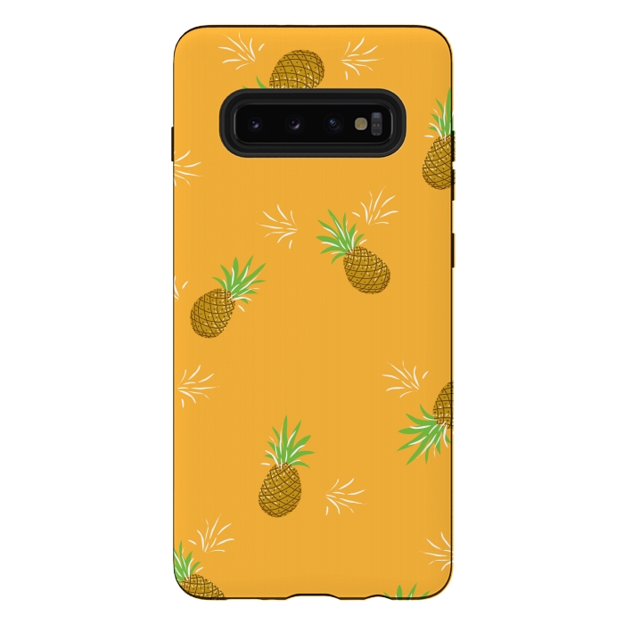 Galaxy S10 plus StrongFit Pineapples in Mango by Zoe Charlotte