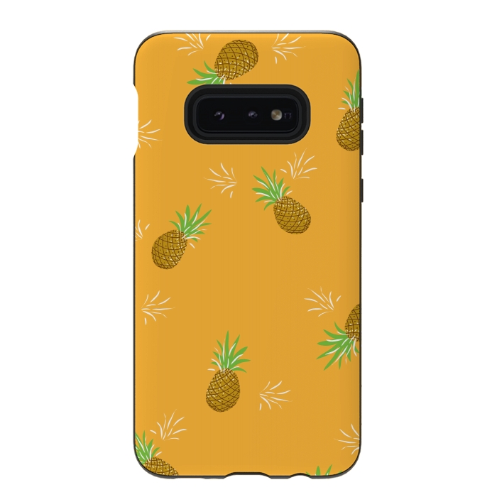 Galaxy S10e StrongFit Pineapples in Mango by Zoe Charlotte