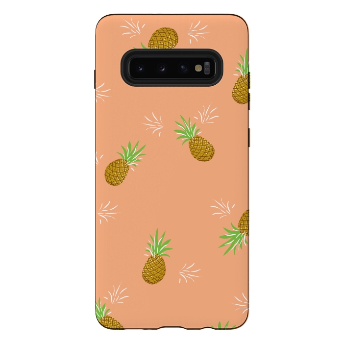 Galaxy S10 plus StrongFit Pineapples in Guava by Zoe Charlotte