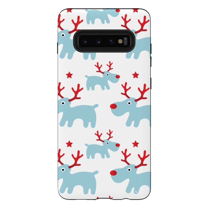 Galaxy S10 plus StrongFit Cute Reindeers by Martina