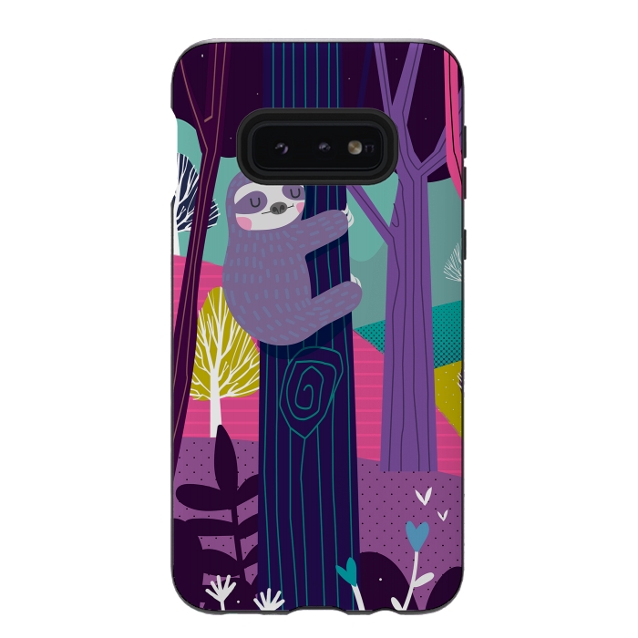 Galaxy S10e StrongFit Sloth in the woods by Maria Jose Da Luz