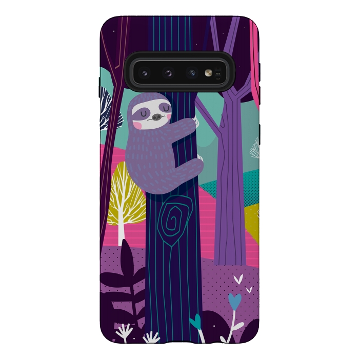 Galaxy S10 StrongFit Sloth in the woods by Maria Jose Da Luz