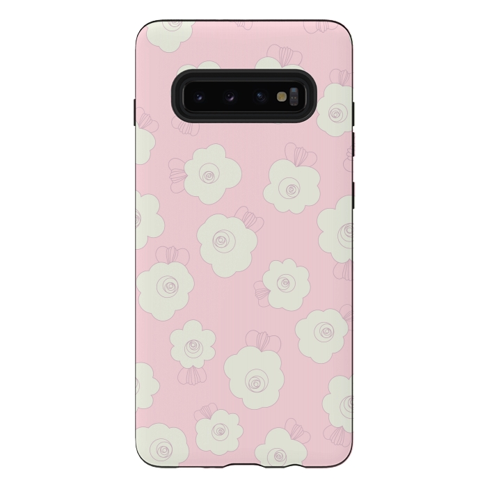 Galaxy S10 plus StrongFit Fluffy Flowers by Paula Ohreen