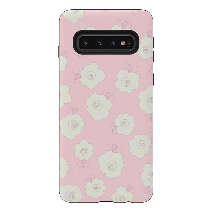 Galaxy S10 StrongFit Fluffy Flowers by Paula Ohreen