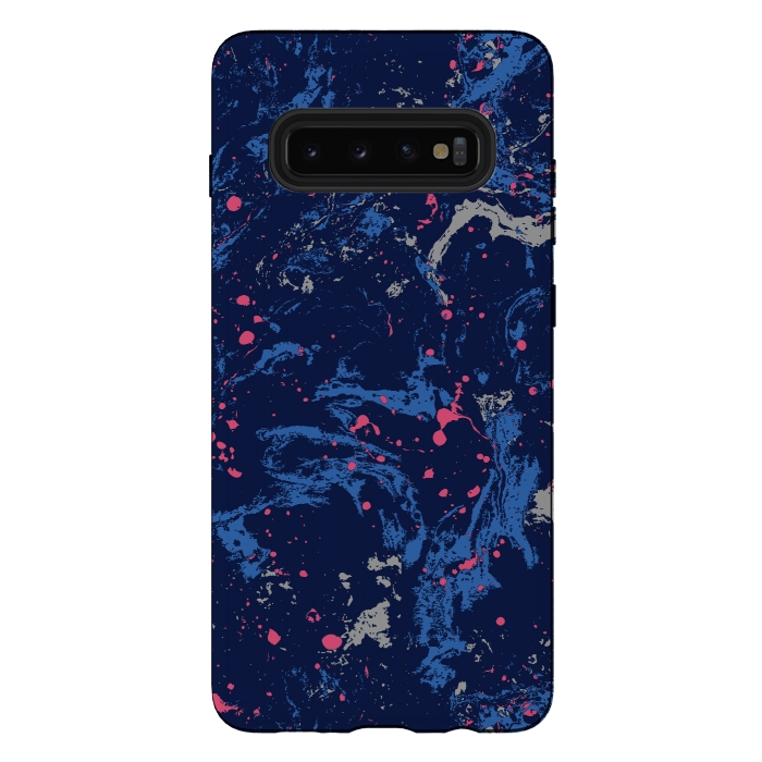 Galaxy S10 plus StrongFit Marble Blue by Susanna Nousiainen