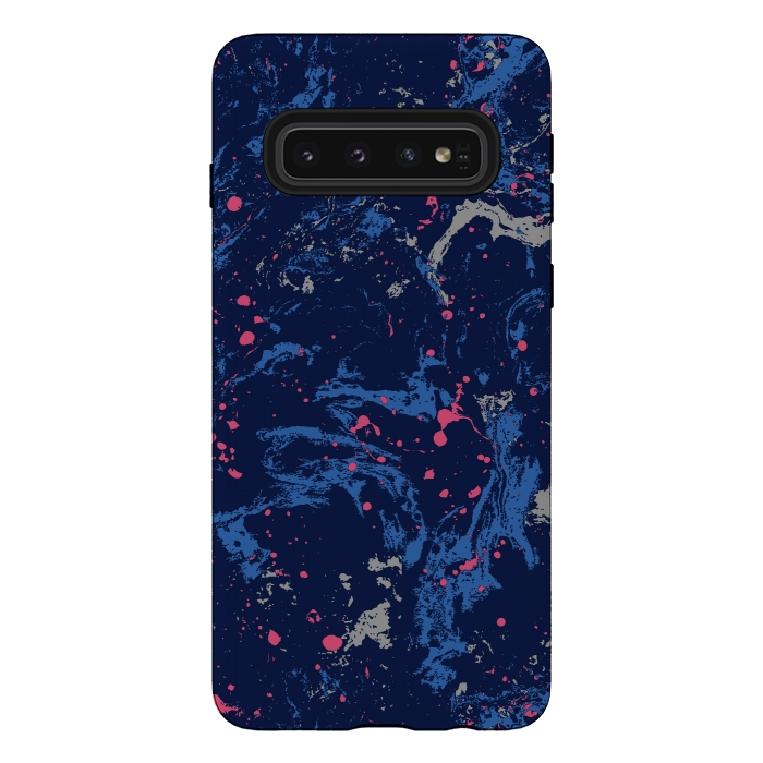 Galaxy S10 StrongFit Marble Blue by Susanna Nousiainen