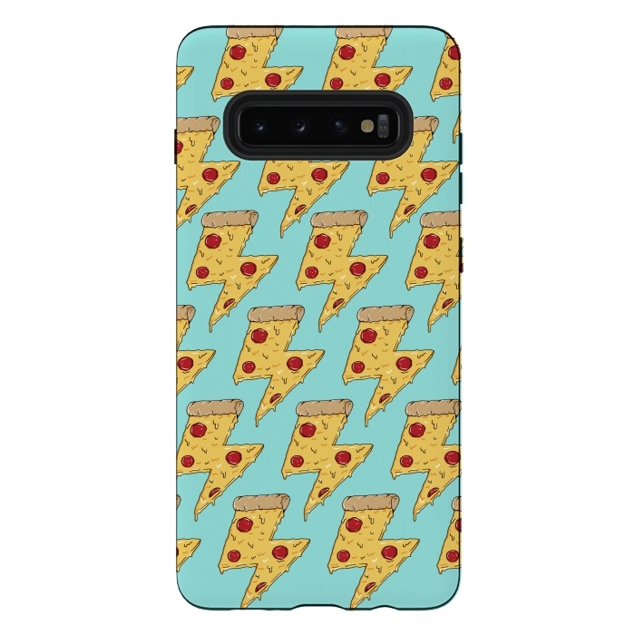 Galaxy S10 plus StrongFit Pizza Power Pattern Green by Coffee Man