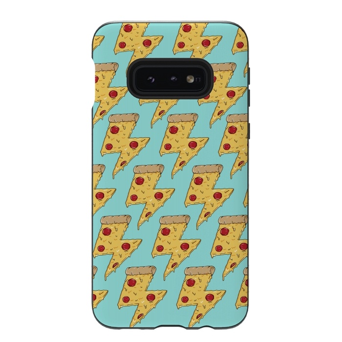 Galaxy S10e StrongFit Pizza Power Pattern Green by Coffee Man