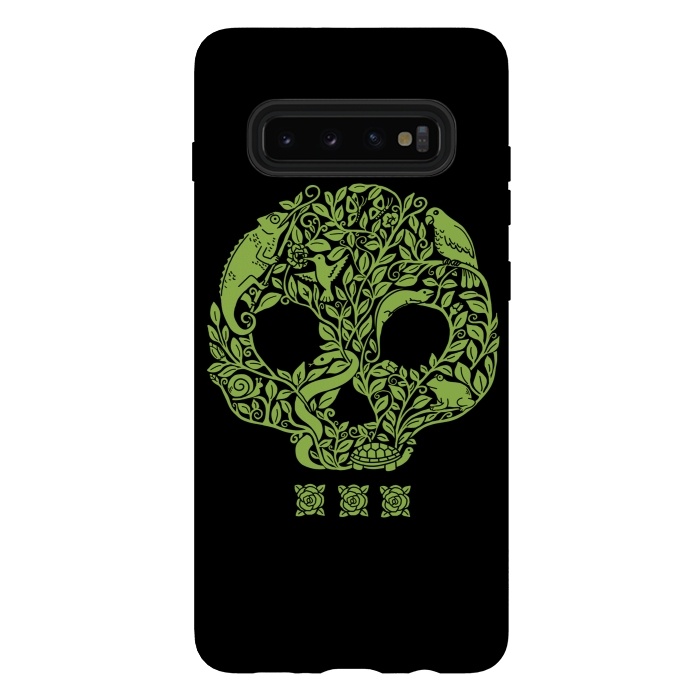 Galaxy S10 plus StrongFit Green Skull by Coffee Man