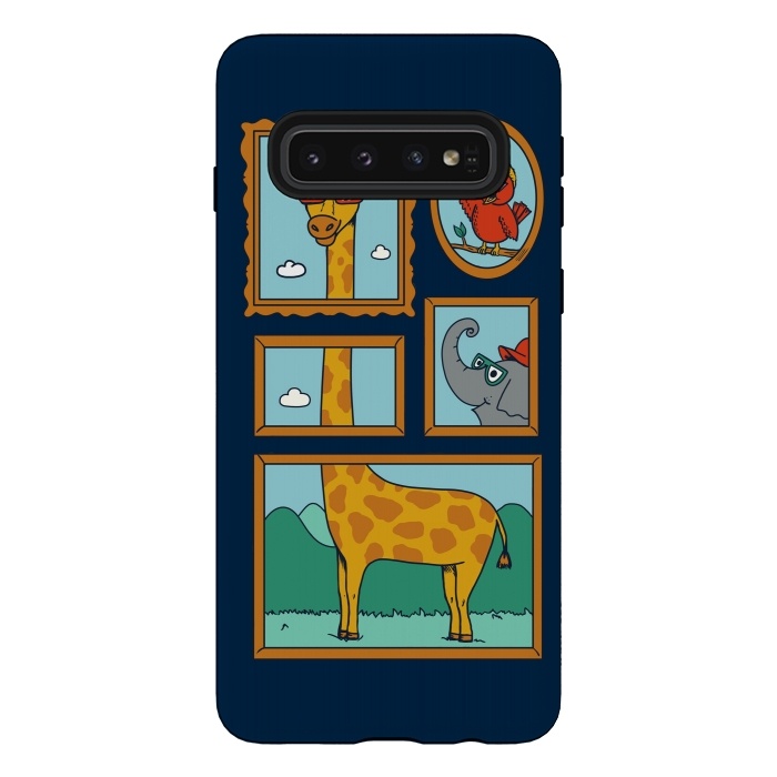 Galaxy S10 StrongFit Portrait of Animals Blue by Coffee Man
