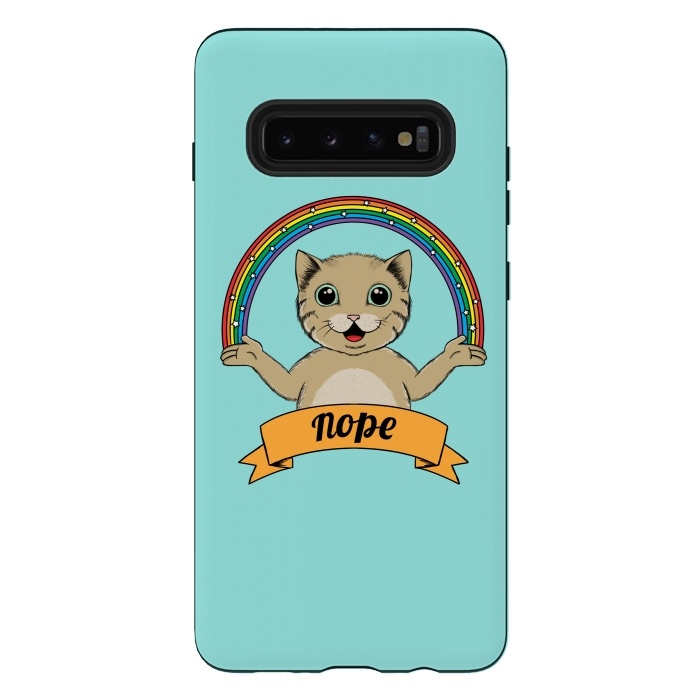 Galaxy S10 plus StrongFit Cat Nope by Coffee Man