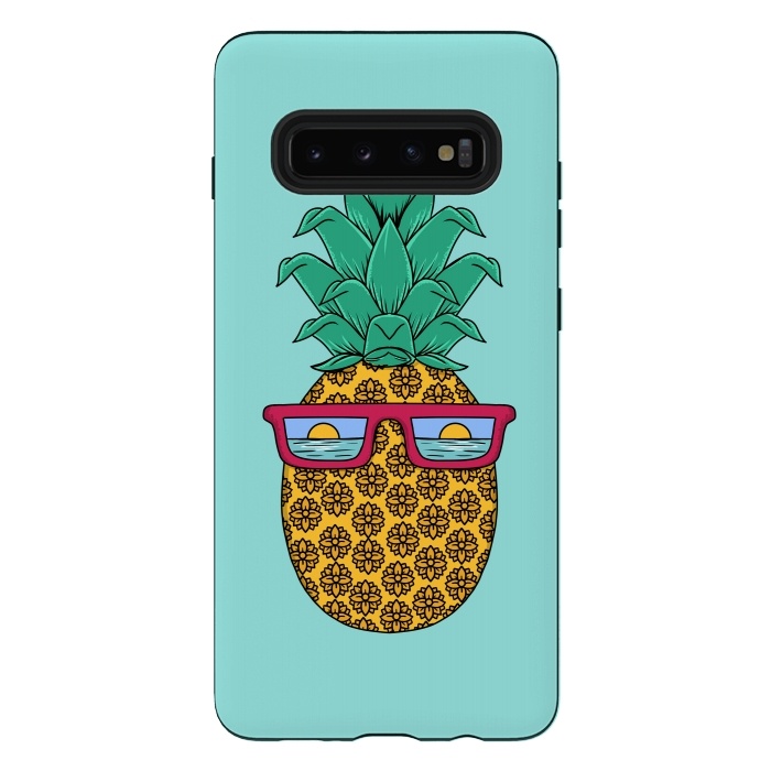 Galaxy S10 plus StrongFit Floral Pineapple by Coffee Man
