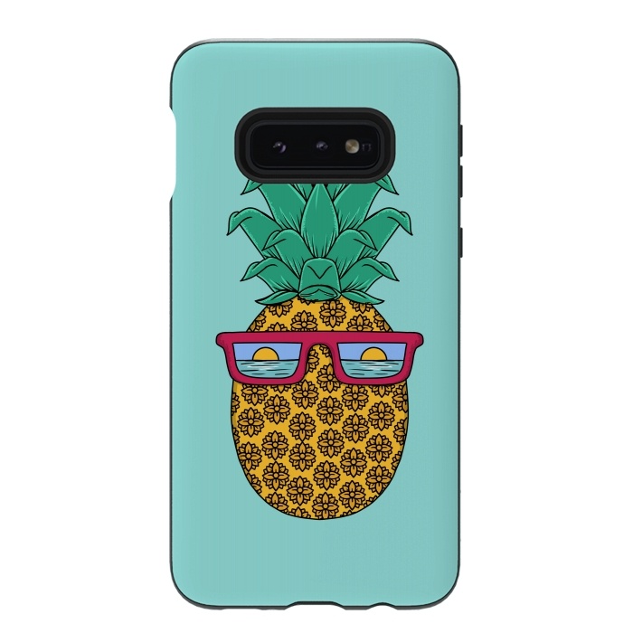 Galaxy S10e StrongFit Floral Pineapple by Coffee Man