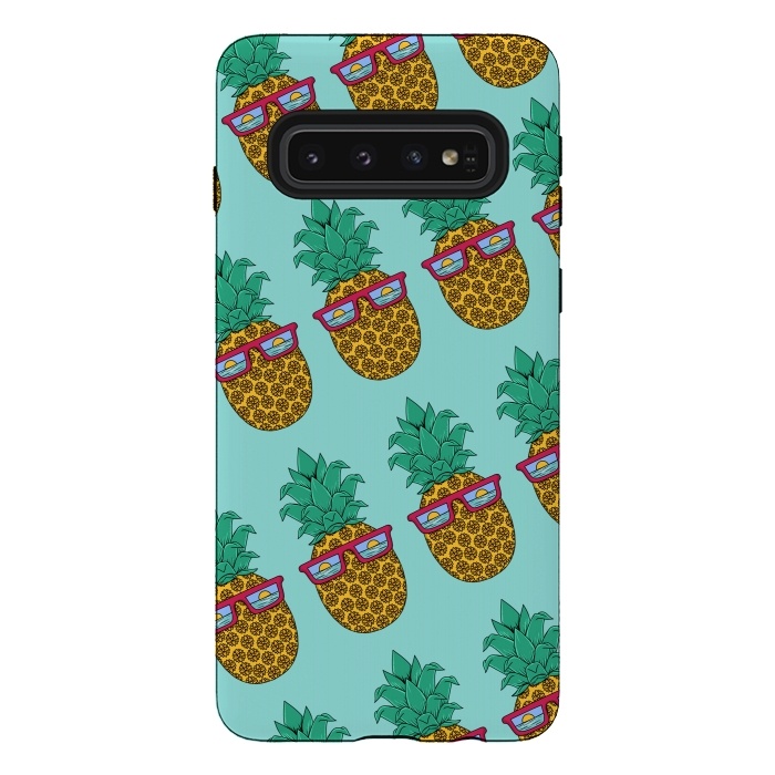 Galaxy S10 StrongFit Floral Pineapple pattern by Coffee Man