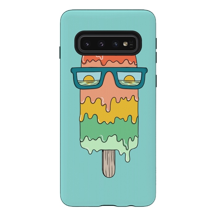 Galaxy S10 StrongFit Hot Ice Cream Green by Coffee Man