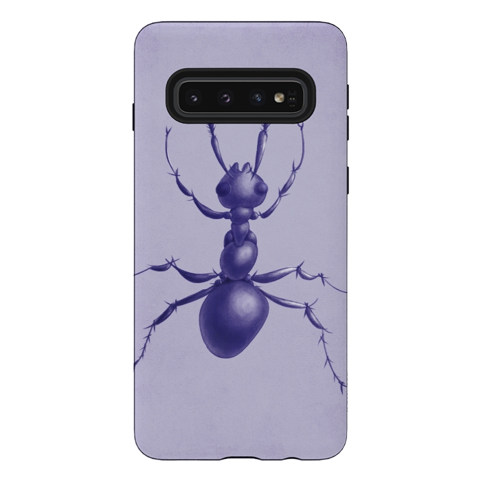 Galaxy S10 StrongFit Purple ant drawing by Boriana Giormova