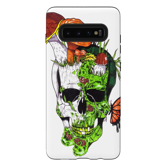 Galaxy S10 plus StrongFit Old Skull Butterfly by Varo Lojo