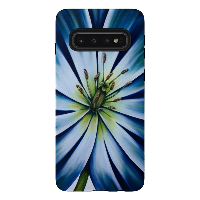 Galaxy S10 StrongFit Blue Tulip Flower by Denise Cassidy Wood