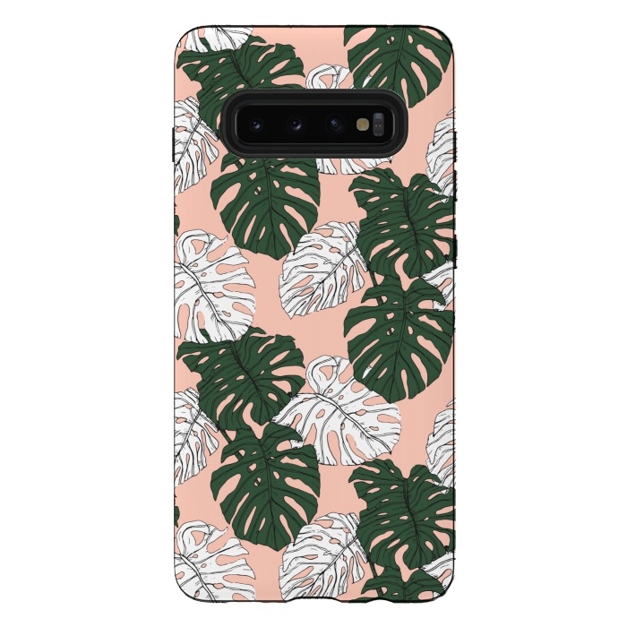 Galaxy S10 plus StrongFit Hand drawing monstera pastel color by Mmartabc